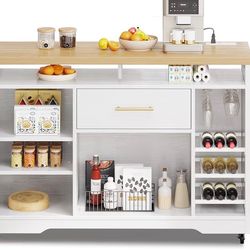 YITAHOME Large Farmhouse Kitchen Island with Power Outlet