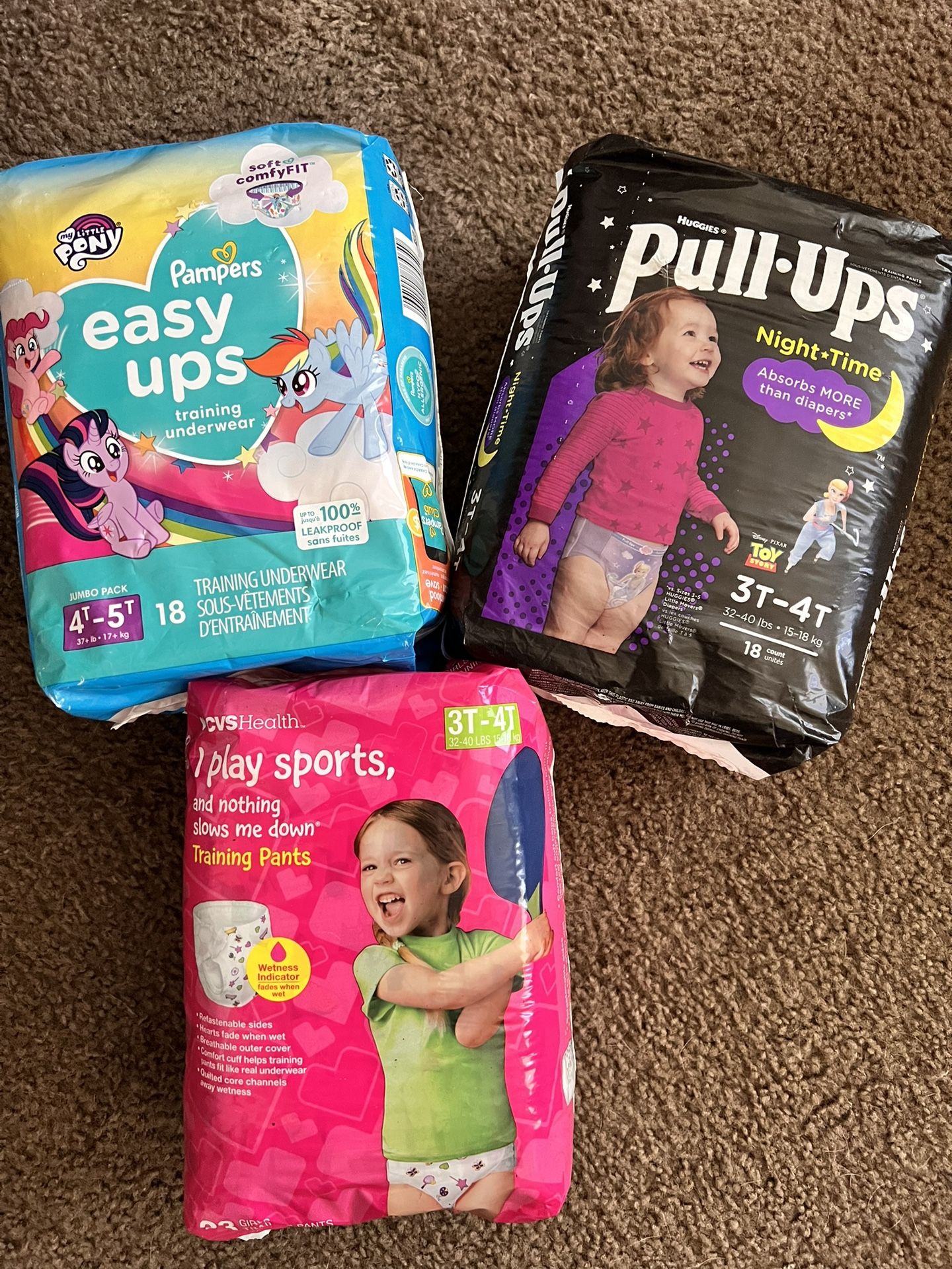 Pull-ups, easy Ups etc. 3 bags For $12