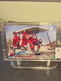 Topps Upton Ohtani & Trout Angels Baseball Card