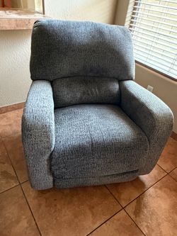 Gray Fabric Upholstered Recliner Chair