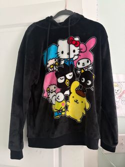 Sanrio Characters Black Fleece Hoodie, two piece set