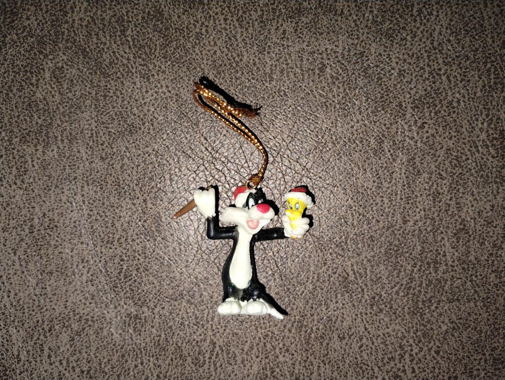 Tweetie Bird & Sylvester Mini Christmas Ornament 