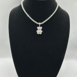 Moon Ice Chain With Teddy Bear Pendant