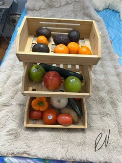 3 tier bamboo fruit storage