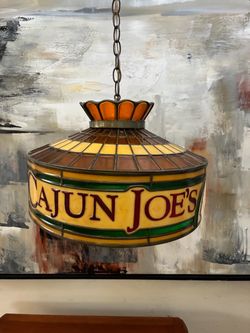 Vintage Cajun Joe's "Tiffany Stylite" Mascot Hanging Restaurant Hanging Chandelier Light Fixture-SR Products Inc.
