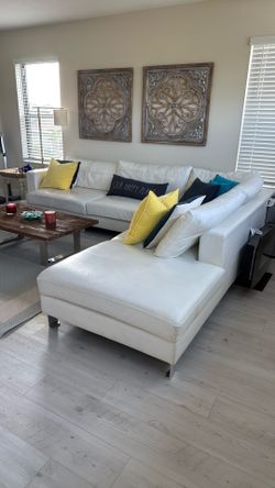 Italian White Modern Leather Sectional