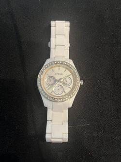 White Fossil Watch 
