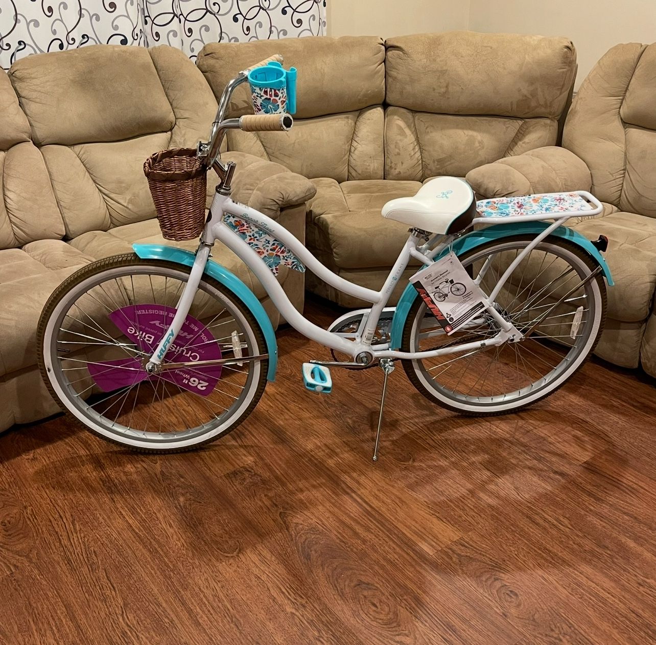 Huffy Beach Front Cruiser Bike New 26" Wheels, 17” Frame Adult Cruiser Bike