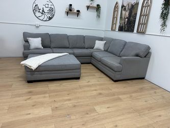 Gray Sectional Couch and Ottoman Free Delivery