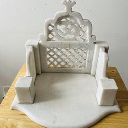 Elegant Hand-Carved White Marble Temple / Mandir 