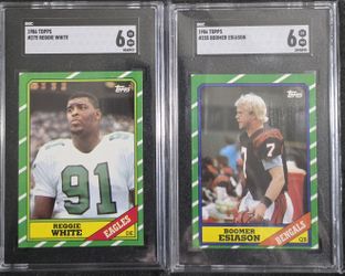 Boomer Esiason & Reggie White SGC Graded Rookie Cards.