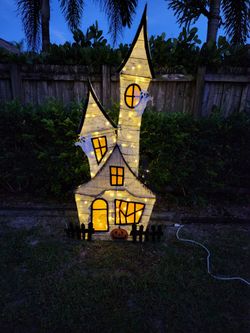 Halloween yard Decor 
LED Haunted house 
80"T x 34"W X 9"D