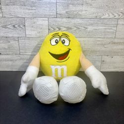 RARE M&M's World Peanut Large Yellow Plush 2014 Candy Stuffed Animal Toy