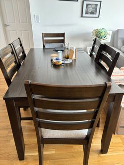 Dinning table with 6 chairs, rectangular