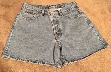 Calvin Klein Light Wash High-Waist Denim Jean Shorts
