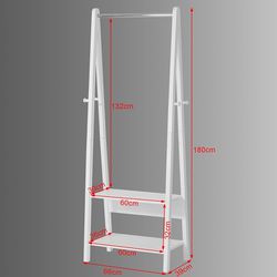 SoBuy FRG59-W, Modern Clothes Rail Stand Rack with Two Storage Shelves