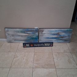 Canvas Art Set With A Motivation Sign 