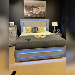 LED Lighting Queen  / Eastern King Size Bed Frame ( Mattress Sold Separately )