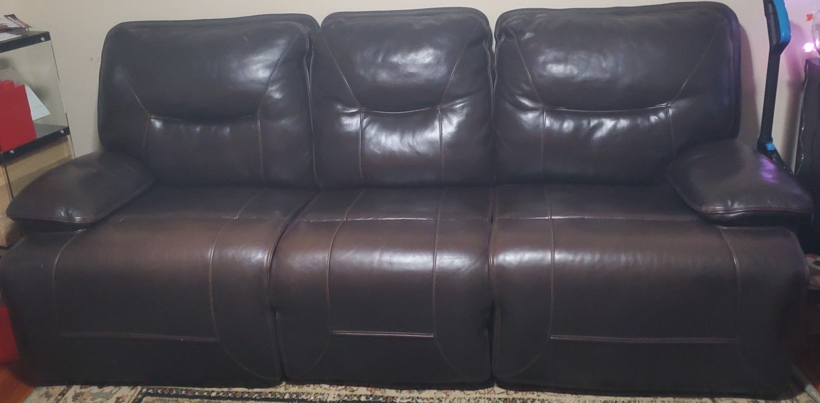 Brown Genuine Leather Couch