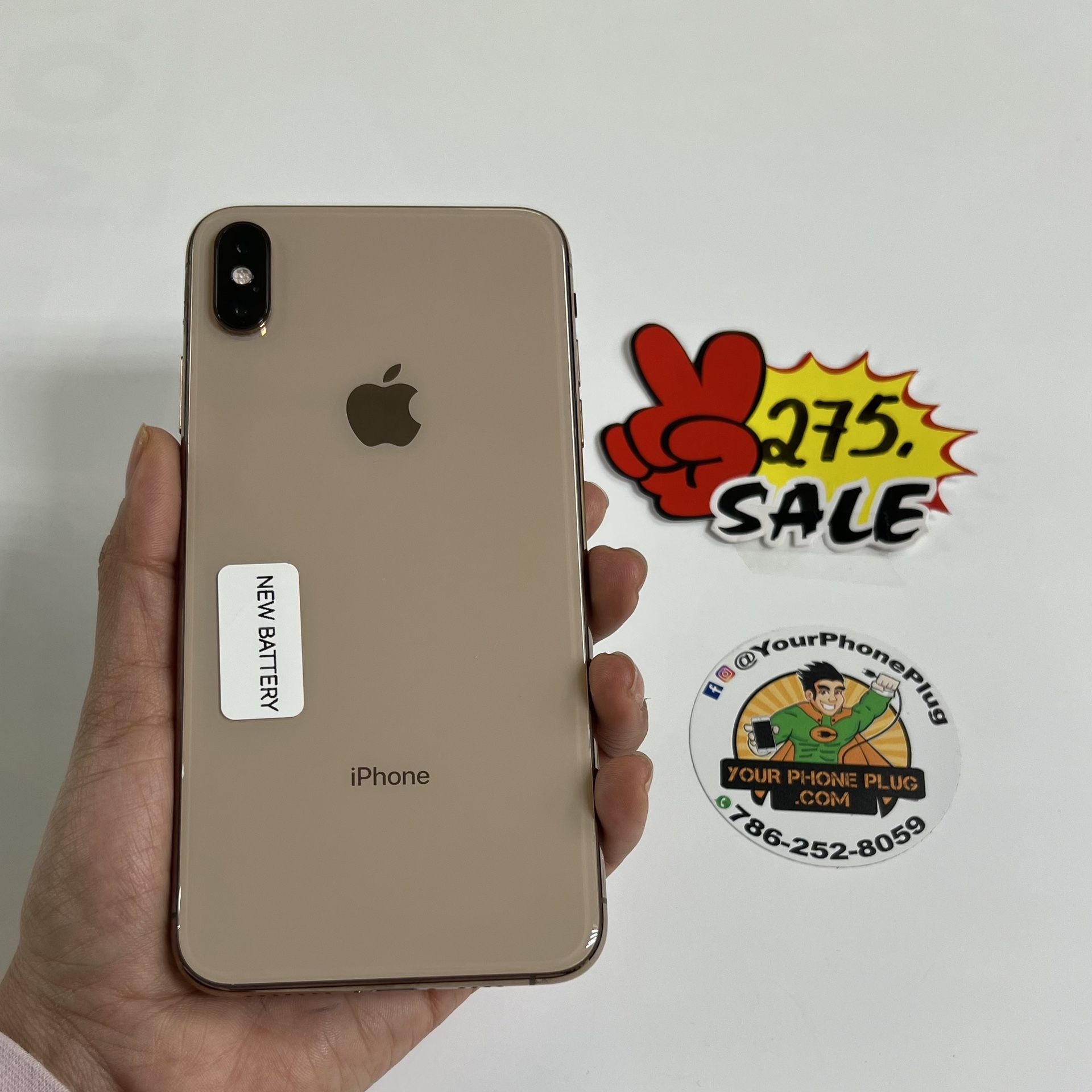 IPHONE XS MAX UNLOCKED 64GB GOLD NEW BATTERY