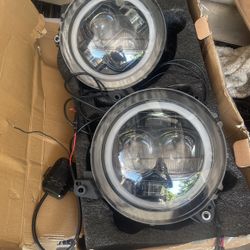 Jeep Wrangler 9” Head Lights LED blue Tooth Control’18-23