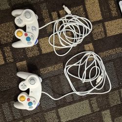 White Super Smash Bros GameCube Controllers