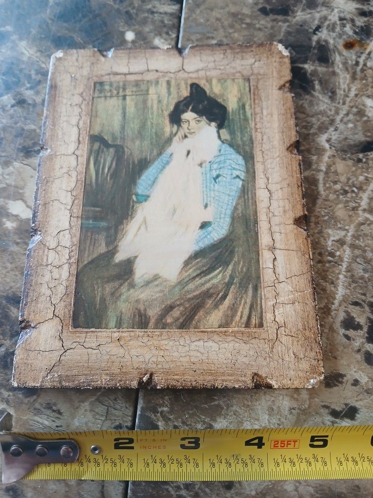 Collectible This custom framed print features a portrait of Lola, Pablo Picasso's sister, showcasing the artist's unique style blending elements of Ex