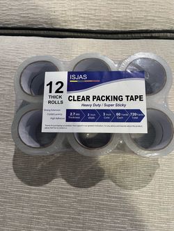 12 rolls clear packing tape