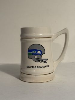 Vintage Seahawks Glass Collectable Mug with Original logo and Gold Trim