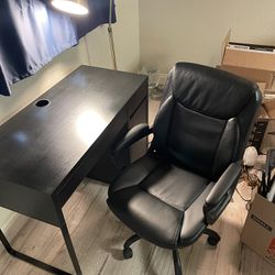Black Faux Leather Computer Chair (Desk NOT included)