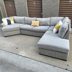 Gray Sectional Couch With Double Chaise From Living Spaces 