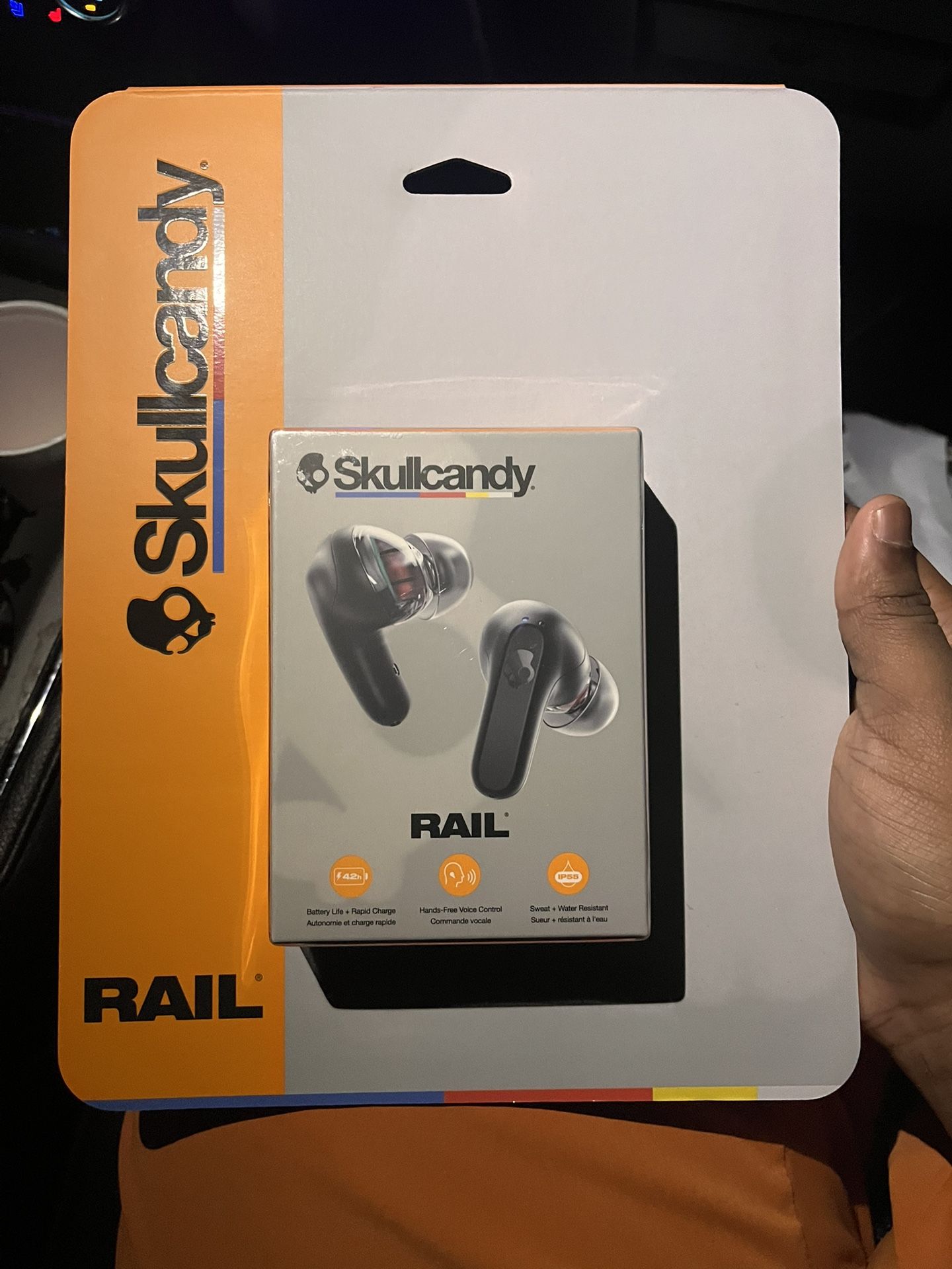 The Skullcandy Rail True Wireless Earbuds are a model of in-ear headphones manufactured by Skullcandy. They are designed to offer a versatile audio ex