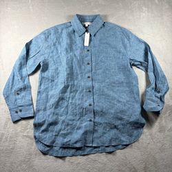 Banana Republic Men’s Size Small Blue Linen Shirt Oversized Long Sleeve NWT #7A