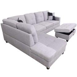 Light gray Sectional Couch fabric 