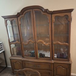 Antique China Cabinet With Matching Buffet 