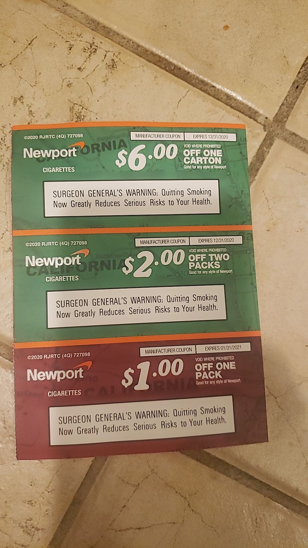 Free Newport cigarette coupons