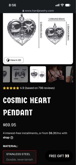 Cosmic heart pendant
