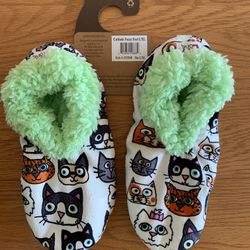 Ladies Cat Design Cat Slippers L/XL