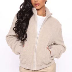 Tan Sherpa Bomber jacket Size Small