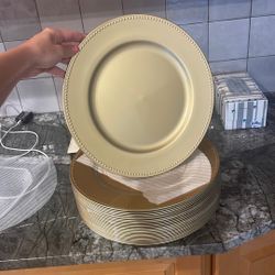 Gold Charger Plates  X25