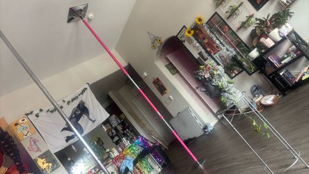 Used spinning pole with extenders added