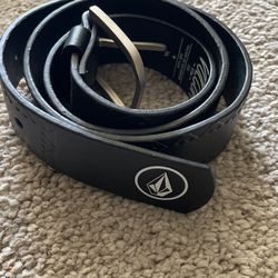 Volcom Black Leather Belt 