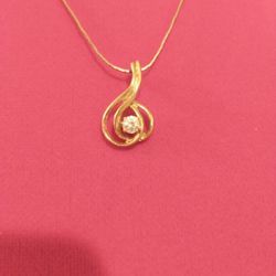 Gold Plated & Crystal Necklace 