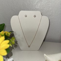 Diamond Charm Necklace Set 