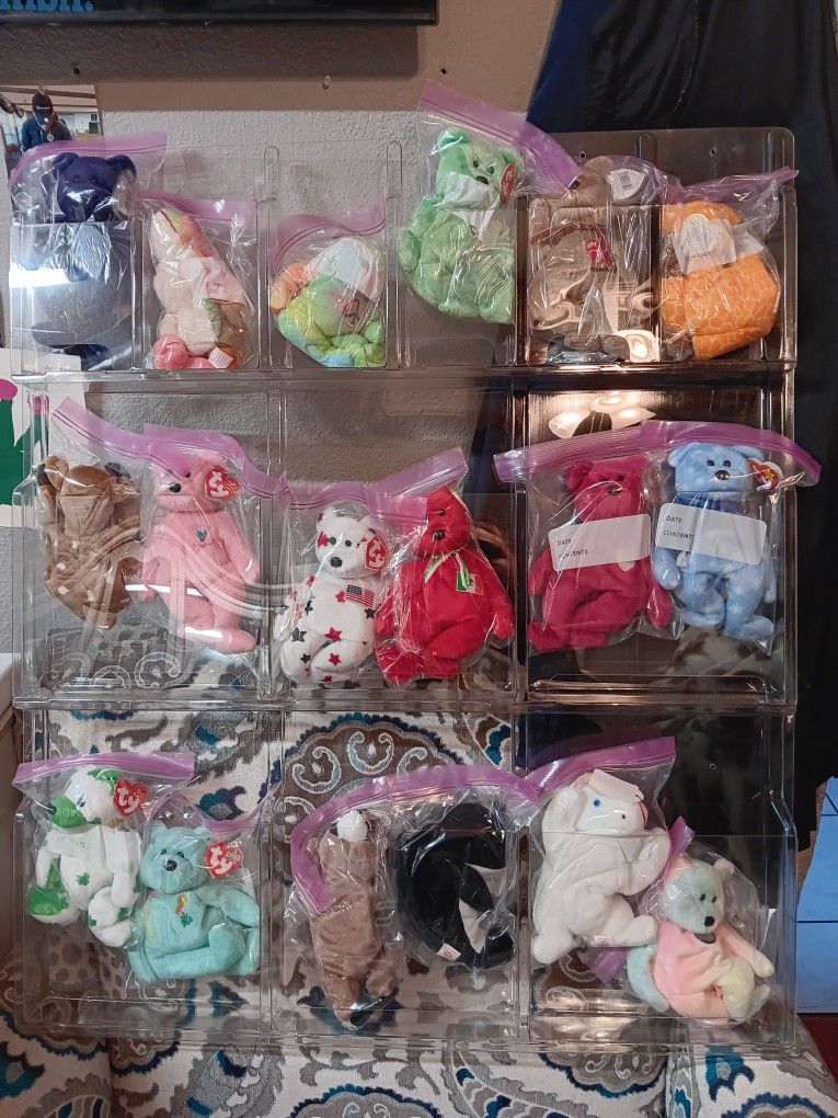 Beanie Baby Collection With Wall Mount Display