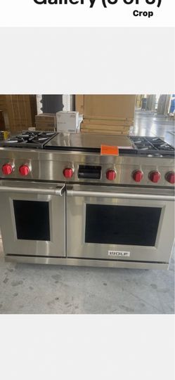 Wolf DF484F Professional 48" Dual Fuel French Griddle Top Range + 4 Ga