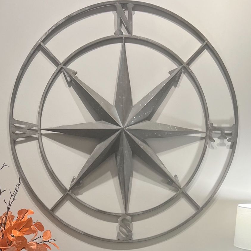 LL BEAN LARGE 41”  Distressed Metal  Nautical Wall Decor for Indoor /Outdoor Use