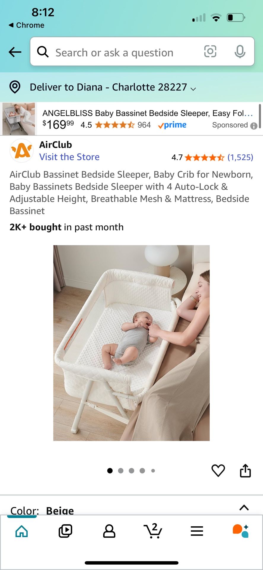 New Baby Bassinet Bedside Sleeper