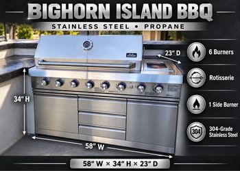 New patio island bbq stainless steel propane