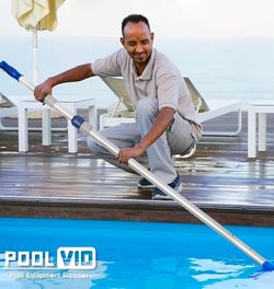 Poolio 12ft adjustable swimming pool pole cleaning rod
